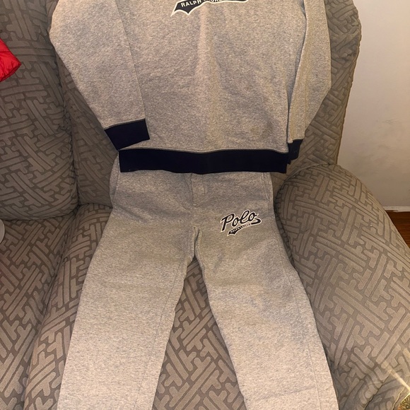 Polo by Ralph Lauren Kids Gray and Navy Matching Set